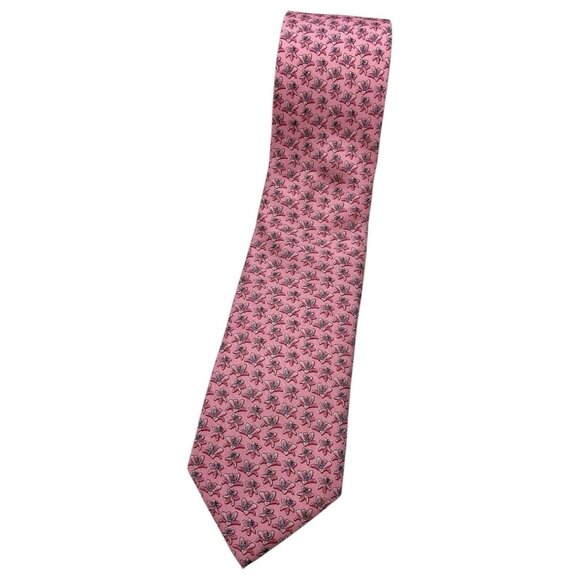 NEW VINEYARD VINES Men's 100% Silk Necktie DESIGNER Tie Pink Floral W:3.4" - Picture 1 of 5